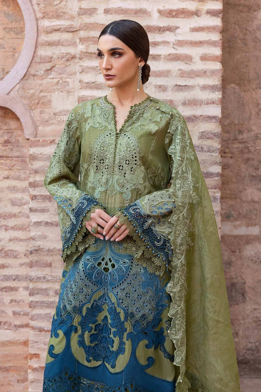 Maria B. Unstitched Embroidered Luxury Lawn Suit | D-2501-A